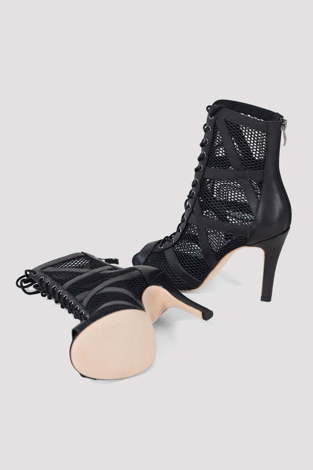 Bottes De Danse à Talons Hauts Pour Femmes - Chaussures Salsa Latine Zip Orteils Ouverts - Confort Et Élégance 9,5 Cm