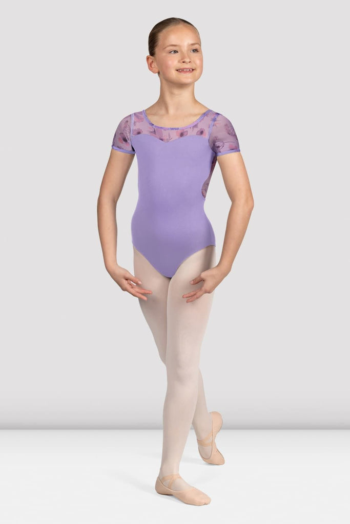 Girls Remi Floral Cap Sleeve Leotard - BLOCH EU